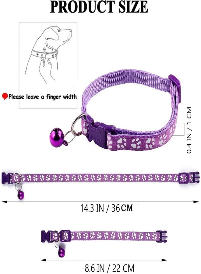 PETLICIOUS & MORE طوق مطبوع من النايلون من Petlicious & More® مقاس 10 مم مع جرس للكلاب الصغيرة والقطط والجراء (التصميم - مخالب مطبوعة، عبوة من قطعتين) - Image 3